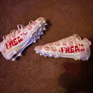 Mens White and Red  Adidas Cleats